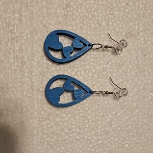Blue Heart Teardrop Earrings